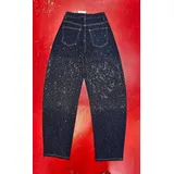Jeans Larghi Donna Quattro stagioni Made in Cina Quotidiano Colore Unico Standard — foto 3