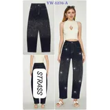 Jeans Larghi Donna Quattro stagioni Made in Cina Quotidiano Colore Unico Standard — foto 1