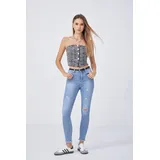 Jeans(D) Genere Jeans Slim Fit Donna Quattro stagioni Made in Cina Tempo libero Colore Unico Petite — foto 1