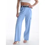 Pantaloni(D) Genere Pantaloni Donna Primavera/Estate Made in Italia Quotidiano Colore Unico Standard Monocromo Bottoni — foto 1