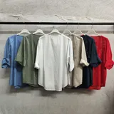 T-Shirt & Top(D) Genere T-Shirt Donna Primavera/Estate Made in Italia Quotidiano Colore Unico Curvy(taglie forti) — foto 3