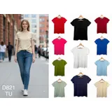 T-Shirt Donna Primavera/Estate Made in Cina Quotidiano Vari Colori Standard Monocromo — foto 1