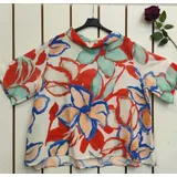 Camicie(D) Genere Camicetta Camicia Casual Donna Primavera/Estate Made in Italia Tempo libero Colori Casuale Curvy(taglie forti) Fiori Cotone — foto 1