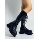 Stivali Classici Donna Autunno Made in Cina Tempo libero Zeppe Tonda — foto 1