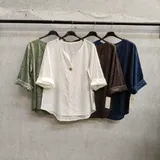 T-Shirt & Top(D) Genere T-Shirt Donna Estate Made in Spagna Quotidiano Colore Unico Curvy(taglie forti) — foto 1
