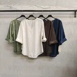 T-Shirt & Top(D) Genere T-Shirt Donna Estate Made in Spagna Quotidiano Colore Unico Curvy(taglie forti) — foto 3