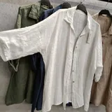 Camicie(D) Genere Camicia Camicia Casual Donna Estate Made in Spagna Quotidiano Colore Unico Curvy(taglie forti) — foto 4