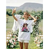 T-Shirt Donna Estate Made in Italia Quotidiano Standard Stampata — foto 1