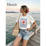 T-Shirt Donna Estate Made in Italia Quotidiano Standard Stampata — foto 1