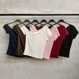 T-Shirt & Top(D) Genere T-Shirt Donna Estate Made in Spagna Quotidiano Colore Unico Petite — foto 3