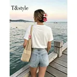 T-Shirt Donna Estate Made in Italia Quotidiano Standard Stampata — foto 3
