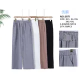 Pantaloni Donna Primavera/Estate Made in Cina Quotidiano Vari Colori Standard Monocromo Lacci — foto 3