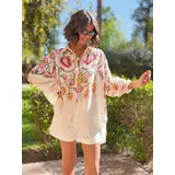 Camicie(D) Genere Camicetta Camicia Casual Donna Primavera/Estate Made in Italia Tempo libero Colore Unico Standard Stampata Cotone — foto 3