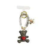 Portachiavi & Ciondolo Cellulare con Perline e Orsetto di Strass — foto 1