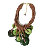 Collana Multifilo in Corda con Dischi Pendenti in Resina — foto 1