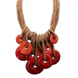 Collana Multifilo in Corda con Dischi Pendenti in Resina — foto 4