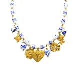 Collana con Perline in Porcellana Bianca e Blu e Charms — foto 3