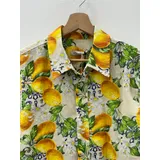 Camicie(U) Uomo Camicia Casual Uomo Primavera/Estate Made in Italia Tempo libero Colore Unico Standard Multicolore — foto 4