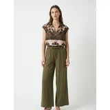 Camicia Ethereal Foliage - Blusa con Scollo a V e Stampa Ornamentale — foto 1