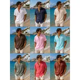 Camicia Uomo Primavera/Estate Made in Italia Quotidiano Standard Monocromo Bottoni — foto 1