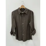 Camicie(U) Uomo Camicia Casual Uomo Quattro stagioni Made in Italia Tempo libero Colore Unico Standard Monocromo — foto 3