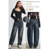 Jeans Larghi Donna Quattro stagioni Made in Cina Quotidiano Colore Unico Standard — foto 1