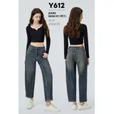 Jeans Larghi Donna Quattro stagioni Made in Cina Quotidiano Colore Unico Standard — foto 1