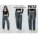 Jeans Larghi Donna Quattro stagioni Made in Cina Quotidiano Colore Unico Standard — foto 3