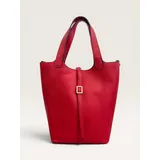 Donna Borsa a Mano - Larghezza 30 Cm - Altezza 31 Cm - Profondità 14 Cm - Tracolla Regolabile E Removibile - Accessori Metallici In Colore Oro - con Borsellino Interno Rimovibile - Made In Italy<br />
Vera Pelle Martellata — foto 4