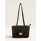 Donna Borsa a Mano - Larghezza 24 Cm - Altezza 15 Cm - Profondità 5.5 Cm - dettagli metallici colore oro - Made In Italy<br />
Vera Pelle Scamosciata — foto 5