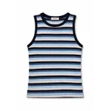 TOP SMANICATO IN MAGLIA TRAFORATA A RIGHE — foto 7