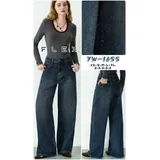 Jeans Larghi Donna Quattro stagioni Made in Cina Quotidiano Colore Unico Standard — foto 1