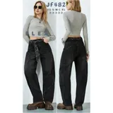 Jeans Larghi Donna Quattro stagioni Made in Cina Quotidiano Colore Unico Standard — foto 1