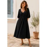 Vestiti Donna Primavera/Estate Made in Italia Quotidiano Colore Unico Standard Monocromo Cotone — foto 1