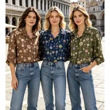 Camicie(D) Genere Camicetta Donna Quattro stagioni Made in Italia Quotidiano Vari Colori Standard Monocromo — foto 1