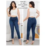 Jeans Slim Fit Donna Quattro stagioni Made in Cina Quotidiano Colore Unico Oversize — foto 1