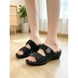 Ciabatte Donna Primavera/Estate Made in Cina Quotidiano Zeppe Aperta — foto 1