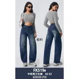 Jeans Larghi Donna Quattro stagioni Made in Cina Quotidiano Colore Unico Oversize — foto 1
