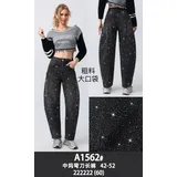 Jeans Larghi Donna Quattro stagioni Made in Cina Quotidiano Colore Unico Oversize — foto 1