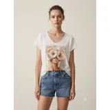 T-Shirt Donna Estate Made in Italia Tempo libero Colore Unico Standard Stampata — foto 1