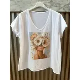 T-Shirt Donna Estate Made in Italia Tempo libero Colore Unico Standard Stampata — foto 3