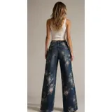 Jeans Larghi Donna Quattro stagioni Made in Cina Quotidiano Vari Colori Standard Fiori — foto 5