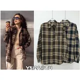 Camicia Donna Quattro stagioni Made in Cina Quotidiano Colore Unico Standard Scozzese Cotone — foto 1