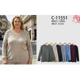 Curvy nome Genere Maglie Donna Autunno/Inverno Made in Cina Tempo libero Colore Unico Standard — foto 1