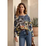 Pullover Donna 1 colore Stampata Normale Poliestere Normale Senza Chiusura — foto 1