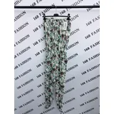 Donna Vestiti Tuta Lunga (Jumpsuit) a Fascia con Stampa Tropicale e Punto Vita Elasticizzato — foto 3