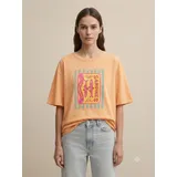 T-Shirt Donna Autunno/Inverno Made in Italia Tempo libero Colore Unico Oversize Stampata — foto 5