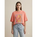 T-Shirt Donna Autunno/Inverno Made in Italia Tempo libero Colore Unico Oversize Stampata — foto 4