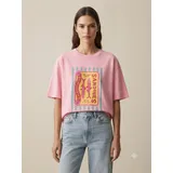 T-Shirt Donna Autunno/Inverno Made in Italia Tempo libero Colore Unico Oversize Stampata — foto 1