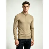 Pullover Uomo Uomo Autunno/Inverno Made in Cina Quotidiano Vari Colori Standard Monocromo Cerniera lampo — foto 5